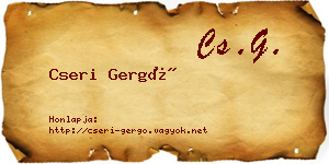 Cseri Gergő névjegykártya